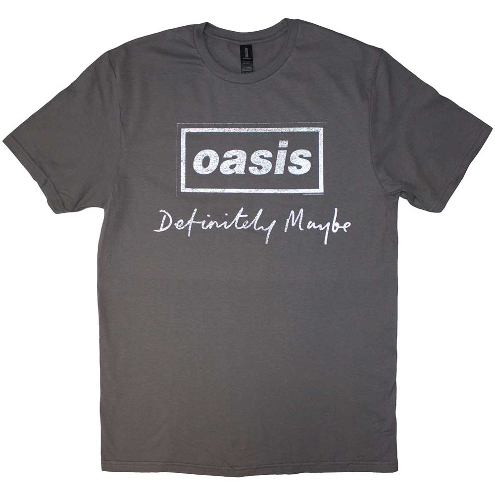 Oasis Definitely Maybe Distressed Text Official T-Shirt