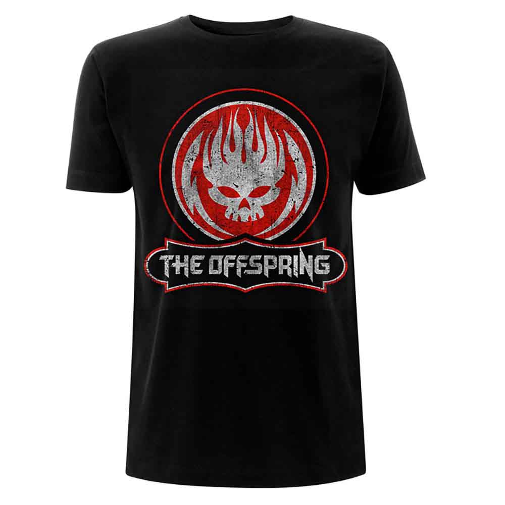 The Offspring Unisex Distressed Skull Black Official T-Shirt