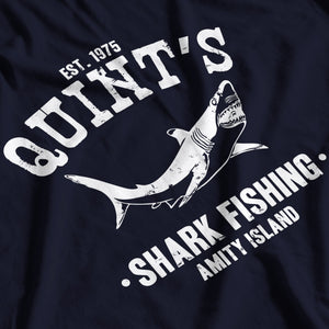 Jaws Quint's Shark Fishing Men's Heather Blue T-Shirt